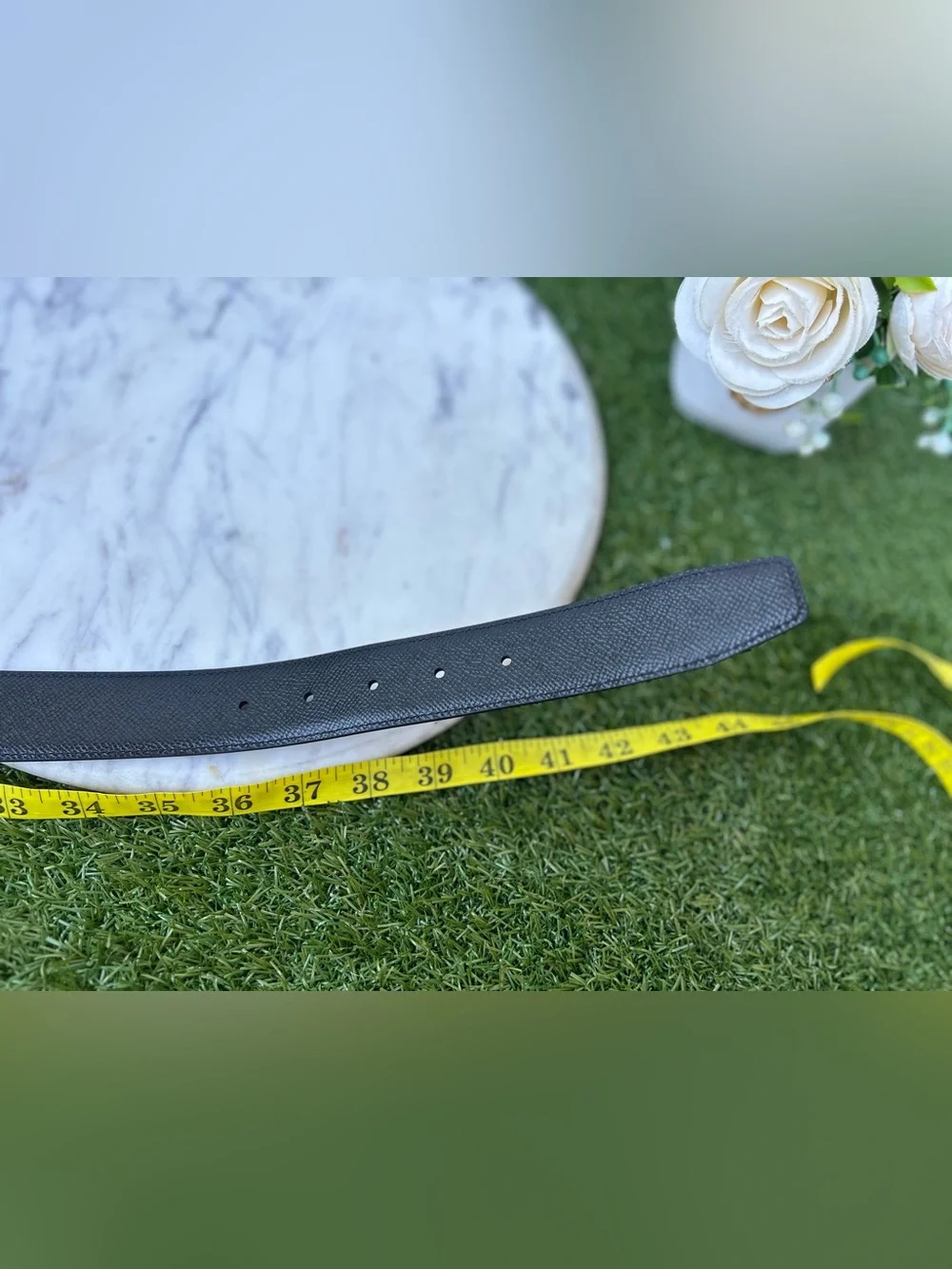 Salvatore Ferragamo Brown Leather Double Gancini Belt Strap Only